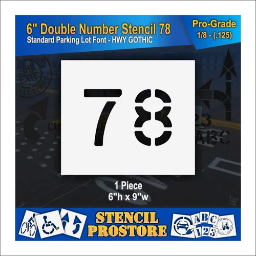 Miniatura 95 de Plantillas para pavimento, bordillo y WheelStop, plantilla de doble número de 6 pulgadas, (52) - 6 x 9 x 1/16 pulgadas (63 mil) - Resistentes