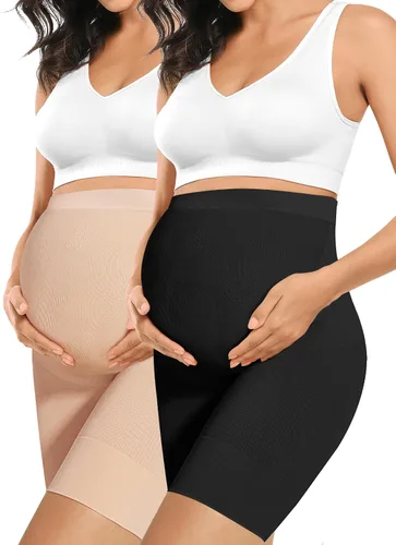 Miniatura 13 de Ropa moldeadora de maternidad de alta calidad "Baby Bump", ropa interior de embarazo de cintura alta a medio muslo que evita rozaduras, soporte