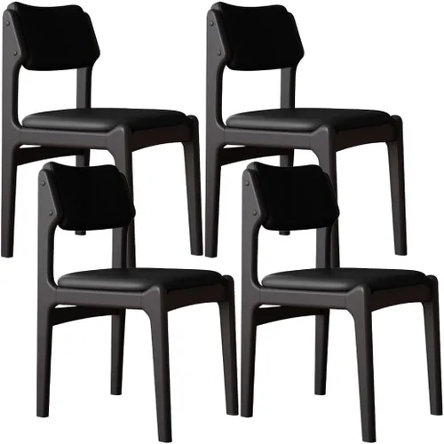 Miniatura 53 de YVYKFZD Wooden Dining Chairs Set, Leather Dining Room Chair with Back, Upholstered Kitchen Chairs, Armless Living Room Chair, for Bedroom Offices