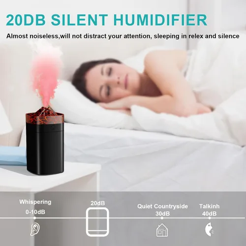 Miniatura 5 de Minihumidificador portátil, humidificador pequeño de 400 ml con gran rociado de 2 modos, humidificadores de escritorio personal USB para el hogar