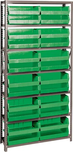 Miniatura 333 de Quantum QSBU-245BK Heavy Duty Shelving Unit with (7) Shelves and (24) QUS245 Black Bins for Garage Warehouse Storage Distribution 400 lb Load