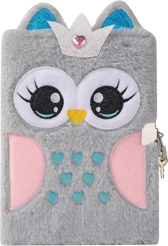Miniatura 11 de BOLLEY JOSS Cuaderno de animales encantadores para niños, diario de felpa para niñas y adolescentes, diario difuso, bloc de escritura A5 rayado 160
