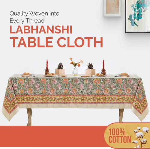 Miniatura 3 de Labhanshi Mantel redondo de 60 pulgadas, 4 plazas y rectangular, 72 x 135 pulgadas, mantel de 10 plazas para cocina, mesa de comedor, algodón