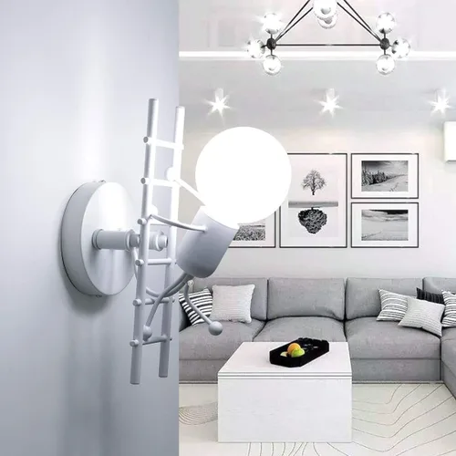 Miniatura 3 de Kawell Lámpara de pared humanoide creativa para interiores, lámpara de pared moderna Art Deco para habitación de niños, dormitorio, sala de estar
