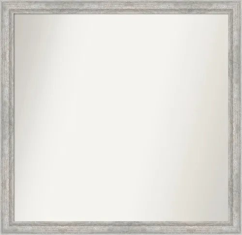 Miniatura 296 de Amanti Art Espejo de baño plateado para sobre fregadero, 23 x 23 pulgadas, espejo cuadrado plateado en ángulo, marco de madera moderno medio, se