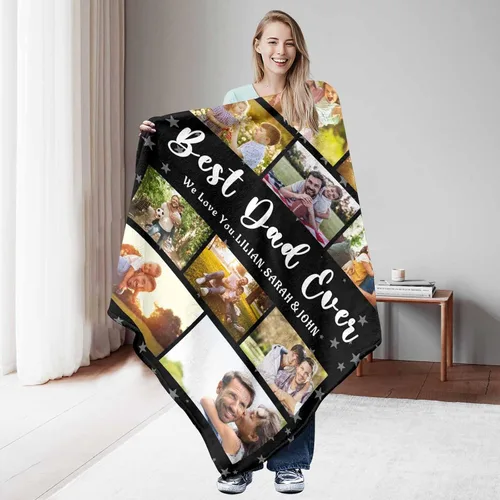 Miniatura 2 de Manta personalizada con imagen hecha en Estados Unidos, mantas personalizadas con fotos, nombres, manta suave personalizada con imagen personalizada