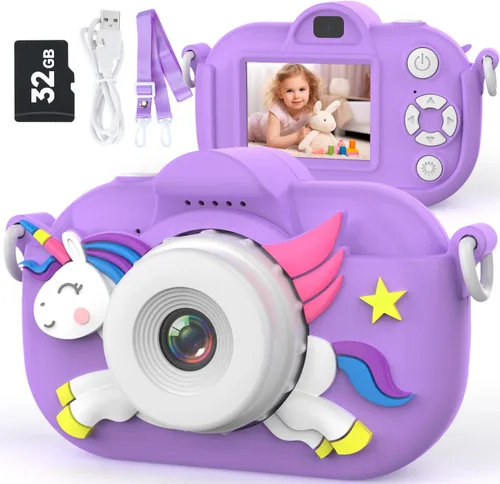 Miniatura 11 de MAVOKIS Cámara digital para niños de 3 a 8 años, cámara 1080P para niños con tarjeta SD de 32 GB, juguetes para niñas de 6 a 9 años, regalos