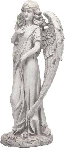 Miniatura 8 de Alpine Corporation 79 cm de alto Estatua de ángel para interior/exterior Arte de jardín Decoración, gris claro 31 pulgadas de alto - Ángel gris claro