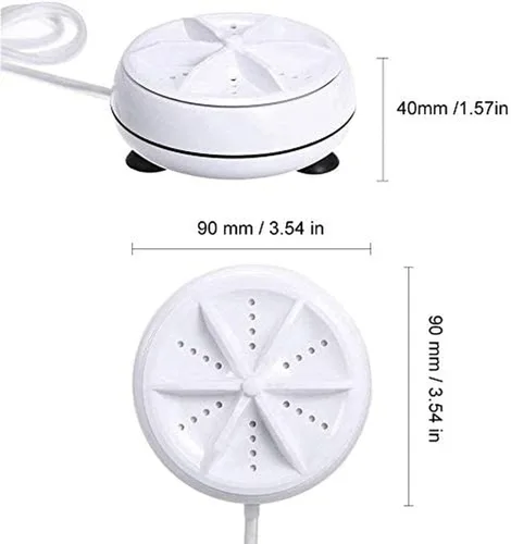 Miniatura 4 de Mini lavadora portátil, mini lavadora automática 3 en 1, lavadora turbo ultrasónica ligera con cable USB, para viajes, viajes de negocios familiares