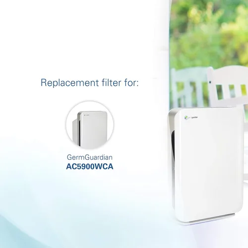Miniatura 5 de GermGuardian Repuesto de filtro de carbono genuino para filtro HEPA FLT5900 para purificador de aire AC5900WCA, paquete de 4, FLT21CB4