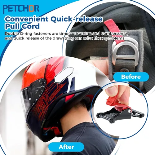 Miniatura 5 de Kit de repuesto de hebilla de liberación rápida para casco de motocicleta, accesorios de motocicleta de acero inoxidable para reemplazar la correa