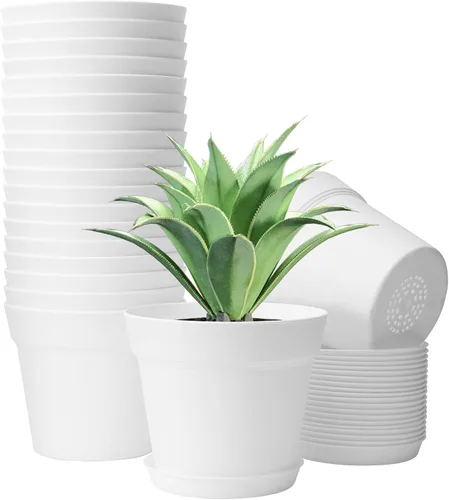 Miniatura 7 de GARDIFE Paquete de 20 macetas de 4 pulgadas, macetas para plantas de interior, macetas de flores, negras