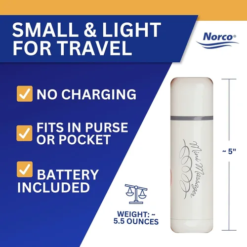 Miniatura 4 de Masajeador Terapéutico Mini Norco con Batería. Herramienta de terapia vibratoria portátil de mano para tejido cicatricial, manos, dedos, pies, cara