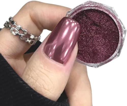 Miniatura 8 de Polvo de uñas cromado azul turquesa esmaltado efecto espejo metálico holográfico brillo polvo manicura arte pigmento accesorios para uñas de gel
