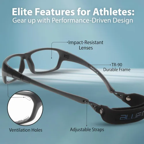 Miniatura 3 de BLUE CUT Gafas de protección deportiva, lentes fotocromáticas, gafas de seguridad para baloncesto, pickleball para deportes de interior y exterior