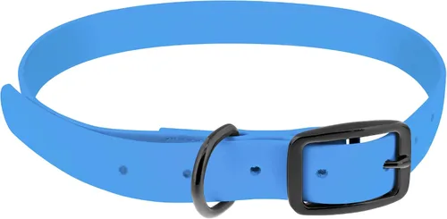 Miniatura 8 de MiMu Collar pequeño de silicona para perro, collar de perro elegante azul de 18 pulgadas con hebilla de punta y bucle de correa con anillo en D