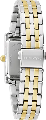 Miniatura 3 de Caravelle by Bulova - Reloj de cuarzo clásico de 3 manecillas para mujer, con números romanos, caja rectangular, cristal mineral curvo