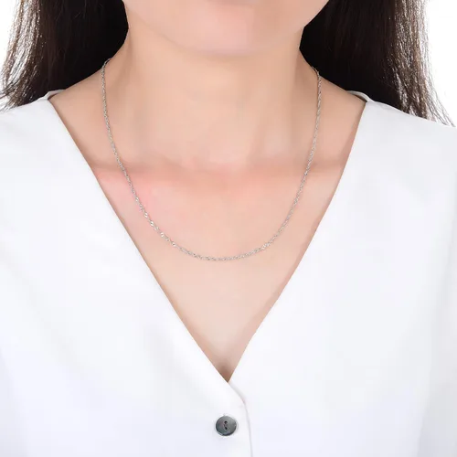 Miniatura 5 de Adabele Solid 925 Sterling Silver White Gold Diamond Cut Singapore Chain Link Necklace 1.4mm Strong Tarnish Resistant Hypoallergenic Nickel Free