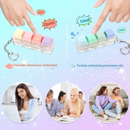 Miniatura 2 de Teclado Juguetes para la ansiedad, 2 piezas Teclado para la ansiedad silencioso Juguetes para la ansiedad Clicker Juguetes para la ansiedad Llavero