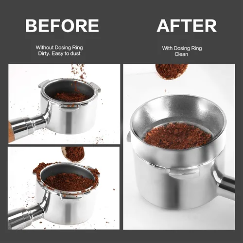 Miniatura 2 de Embudo de dosificación de café expreso de aluminio con reemplazo magnético para máquina de café (2.008 in)