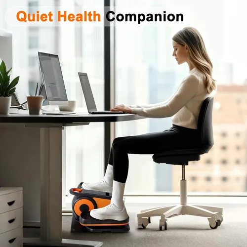 Miniatura 3 de OLIXIS Máquina elíptica debajo del escritorio: mini ejercitador de pedal compacto y silencioso con velocidad ajustable, pantalla LED, solución
