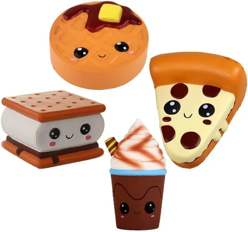 Miniatura 10 de Anboor 4 piezas Squishies Hot Dog Cake Pan Donut Kawaii perfumado suave levantamiento lento exprimir alivio del estrés niños juguete Navidad