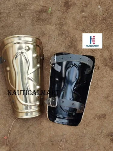 Miniatura 6 de NAUTICALMART Brazales de armadura griega, abrazaderas con acabado de latón, Latón