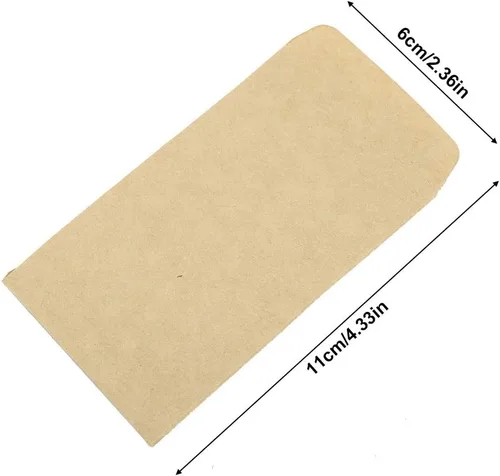 Miniatura 2 de Tyenaza Paquete de 100 bolsas de papel kraft de 6 x 11 pulgadas para almacenamiento de semillas, sobres en blanco, bolsas de papel para semillas