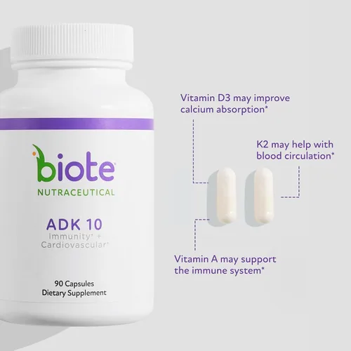 Miniatura 8 de Biote Nutraceuticals - ADK 10 - Inmunidad + Cardiovascular (90 Cápsulas)