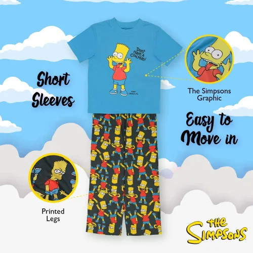 Miniatura 4 de Simpsons Boys' 2-Piece Loose-fit Pajamas Set