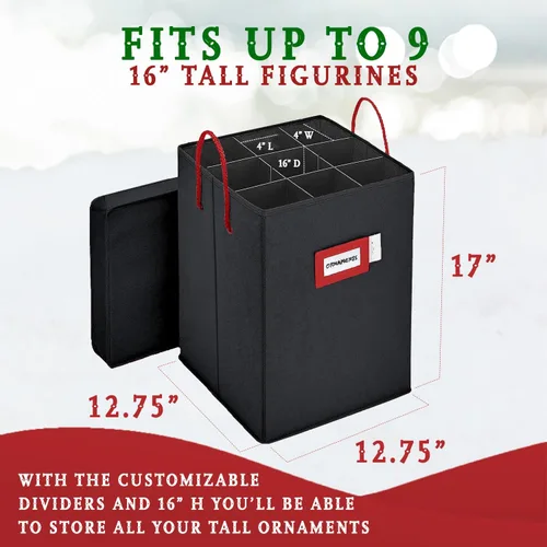 Miniatura 6 de Caja de almacenamiento coleccionable de cascanueces y figuras navideñas, almacena cascanueces de hasta 9 a 16 pulgadas de alto, adornos y más