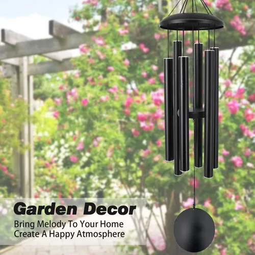 Miniatura 7 de ASTARIN Campanillas de viento conmemorativas para exteriores, 36 pulgadas con 6 tubos pesados, tono profundo para decoración colgante de jardín