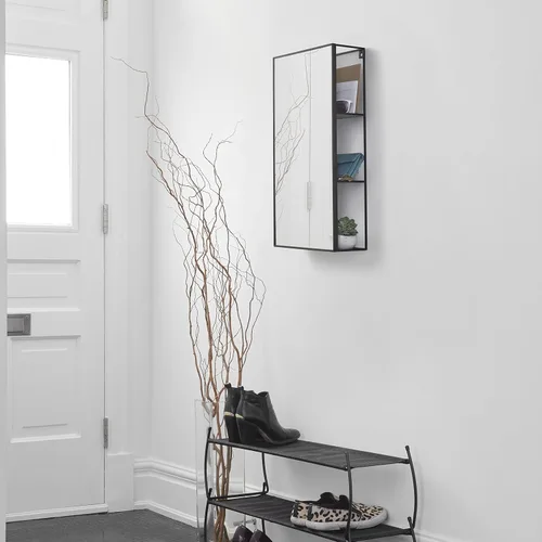 Miniatura 9 de Umbra Cubiko - Armario de almacenamiento rectangular de metal negro de 24 x 12 pulgadas con 3 estantes