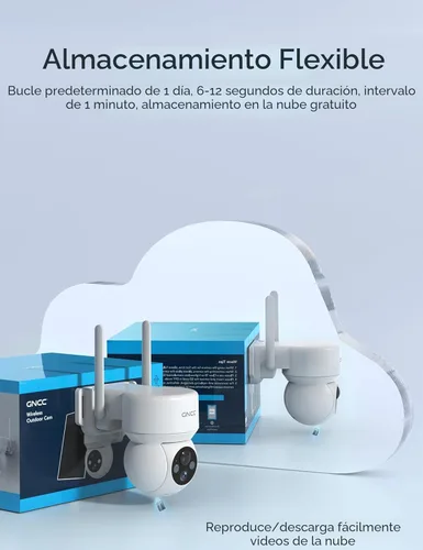 Miniatura 8 de GNCC Cámaras de seguridad solares inalámbricas para exteriores 2.4G WiFi, vista de 360°, funciona con energía solar/batería, detección humana AI