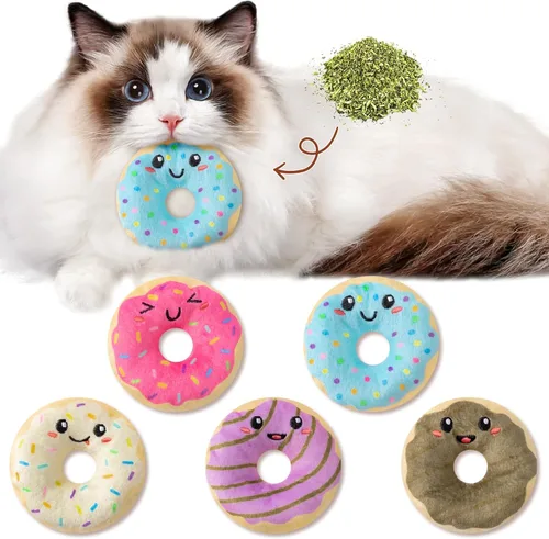 Miniatura 6 de L1rabe Goldfish - Juguetes de peluche para gatos – 5P Día de apreciación del gato negro colorido en forma de pez, juguetes divertidos para mascotas