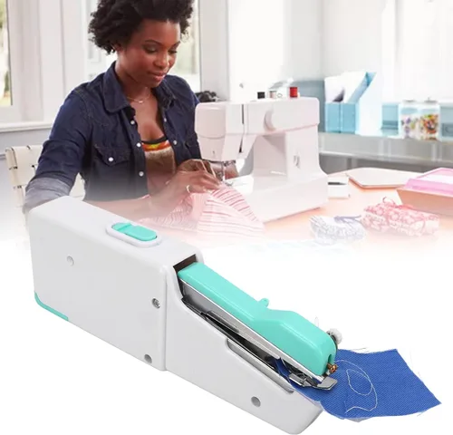 Miniatura 6 de Jeanoko Mini máquina de coser portátil, máquina de coser de mano, multiusos, máquina de coser portátil inalámbrica para principiantes, niños