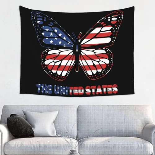 Miniatura 18 de Póster de tapiz de bandera de El Salvador de mariposa de 29 x 37 pulgadas, decoración del hogar, decoración para colgar en la pared, dormitorio