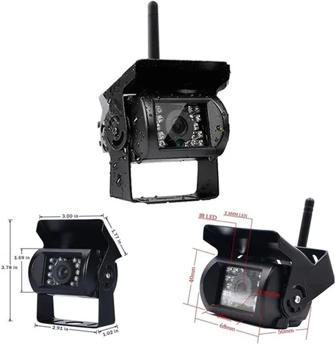 Miniatura 3 de Cámara de marcha atrás inalámbrica para vehículos, monitor LCD de 7 pulgadas para camiones, autobús, caravana, remolque, excavadora, monitor