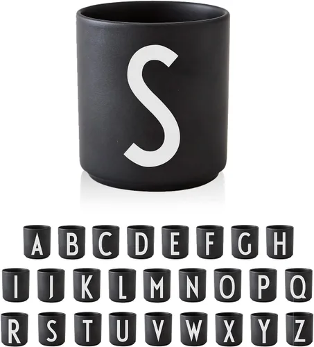 Miniatura 10 de Design Letters Taza de café con inicial A-Z Taza de café de Navidad con monograma para hombres, mujeres, tazas de porcelana de 11 onzas, taza