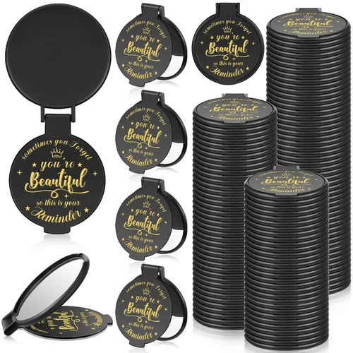 100 piezas de espejo compacto inspirador de 2.76 pulgadas a granel para mujeres, pequeños regalos de graduación, día de la madre, fiesta, bolso,