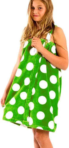 BY LORA Toalla envolvente de spa para niñas y niñas grandes y pequeñas, envoltura corporal, piscina, playa y ducha, verde manzana, pequeña
