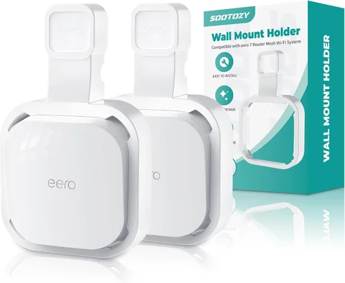 Miniatura 9 de Soporte de montaje en pared para eero 7 router Mesh Wi-Fi System – Sin cables desordenados, soporte de pared para extensor eero 7, soporte