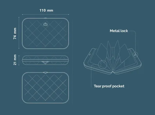 Miniatura 7 de ÖGON -DESIGNS- Lady Case - Cartera de aluminio para mujer, bolsa acolchada de metal, tarjetero con bloqueo RFID, cierre de metal fuerte
