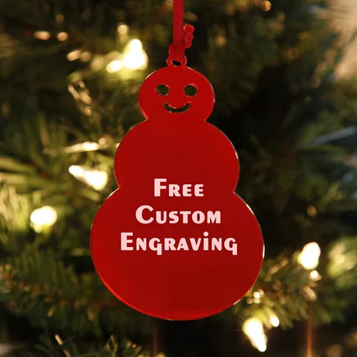 Miniatura 6 de Adornos de Navidad personalizados de copo de nieve para 2025 - Decoraciones de Navidad grabadas personalizadas para árbol, acrílico dorado espejado