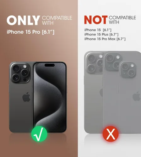 Miniatura 2 de SUPCASE Funda para iPhone 15 Pro con soporte y clip para cinturón, [Unicorn Beetle Pro] [Protector de pantalla integrado]