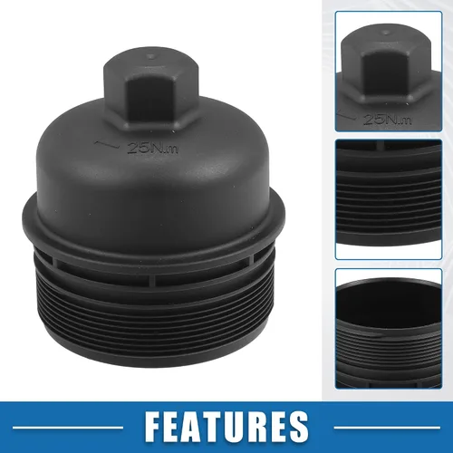 Miniatura 3 de Tapa de la carcasa del filtro de aceite del motor 26351-3C250 para Kia Sedona Borrego 3.8L 2009-2010 Plástico Negro