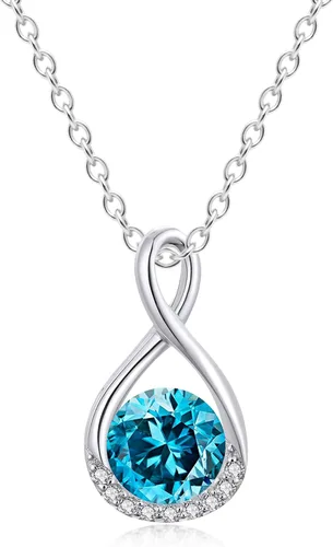 Collares de piedra natal genuina para mujeres y niñas, collar infinito, regalos de cumpleaños para ella, joyería para mujeres adolescentes y niñas