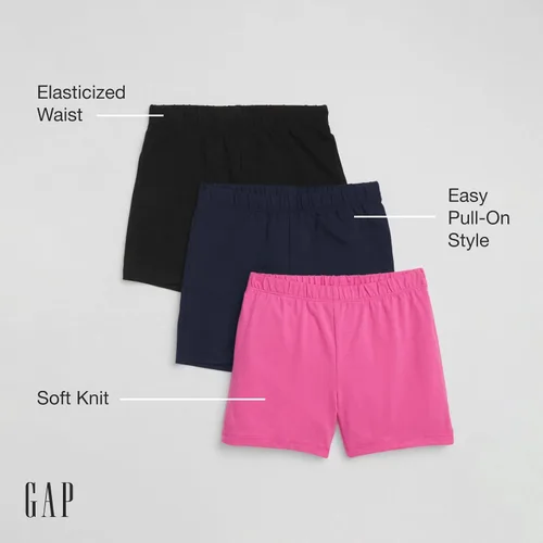 Miniatura 3 de GAP Paquete de 3 pantalones cortos Cartwheel para niña