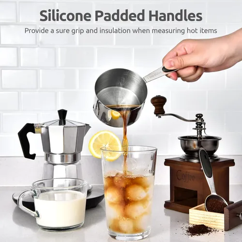 Miniatura 8 de U-Taste - Juego de tazas y cucharas medidoras: U-Taste 18/8 de acero inoxidable 18/8, 12 piezas apilables de metal, juego de medidas para cocina