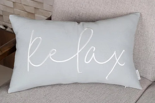 Rudransha Relax - Funda de almohada lumbar bordada, 12 x 20 pulgadas, algodón de huevo de Robins Huevo de petirrojo